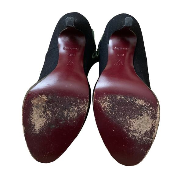 Louis Vuitton Black Wool Felt Beaded Bow Pumps Size 36.5 or 6.5 - Picture 9 of 15